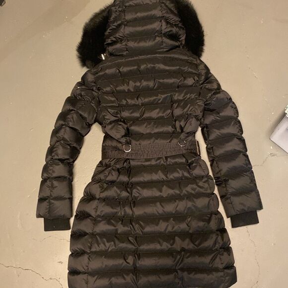 Size Small Black Burberry Limefield Hooded Belted Puffer Jacket - Picture 10 of 11